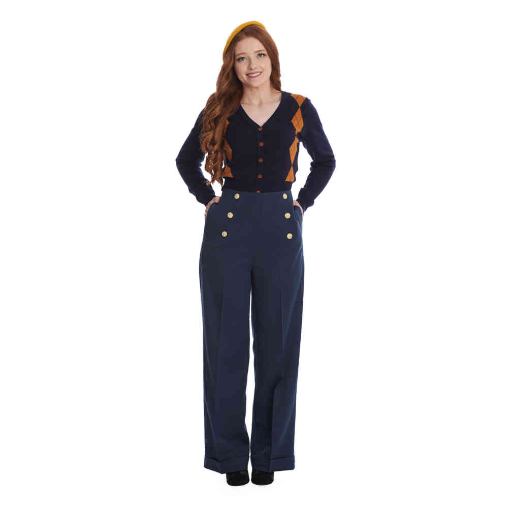 Banned - Adventures Ahead Button Weite Hose - Blau